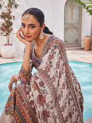 Digital Floral Printed Crepe Kurta With Palazzo & Dupatta