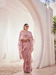 Digital Floral Printed Organza Saree