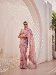 Digital Floral Printed Organza Saree