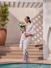 Sequin Work Printed Georgette Saree