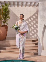 Sequin Work Printed Georgette Saree