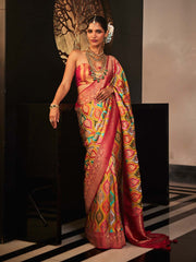 Zari Jaal Woven Satin Saree