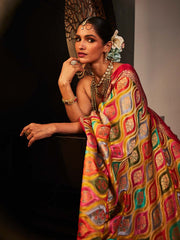 Zari Jaal Woven Satin Saree