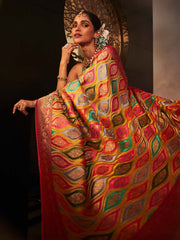 Zari Jaal Woven Satin Saree