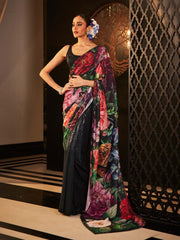 Floral Embroidered Georgette Saree
