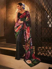 Floral Embroidered Georgette Saree