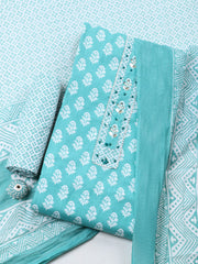 Embroidered Cotton Blend Unstitched Suit With Dupatta