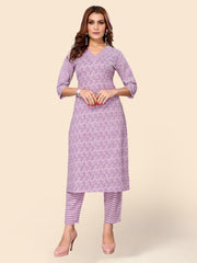 Printed Cotton Kurta Set