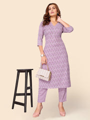 Printed Cotton Kurta Set