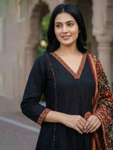 Printed Cotton Blend Kurta With Pant & Dupatta