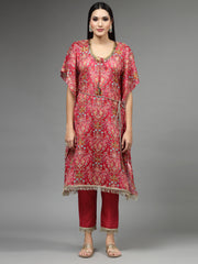 Printed & Embroidered Georgette Kurta With Palazzo