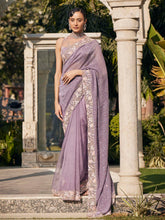 Sequin Embroidered Organza Saree