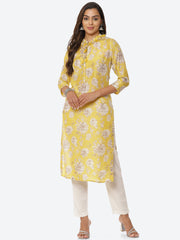 Floral Printed Muslin Kurta