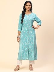Printed Muslin Straight Kurta