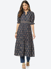 Floral Printed Cotton Anarkali Kurta
