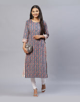 Floral Print Cotton Kurti