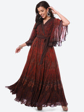 Digital Printed Georgette A-Line Gown Dress