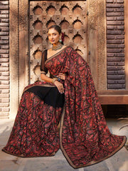 Kashmiri Jaal Embroidered Georgette Saree