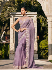 Sequin Embroidered Organza Saree