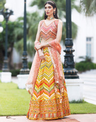 Embroidered Georgette Lehenga With Blouse And Net Dupatta