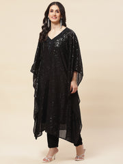 Sequin Embroidered Georgette Kurta With Pants