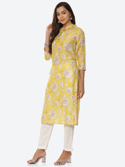 Floral Printed Muslin Kurta