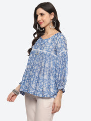 Floral Printed Muslin Kurti