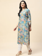 Floral Printed Muslin Kurta