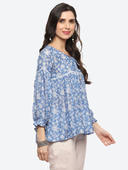 Floral Printed Muslin Kurti