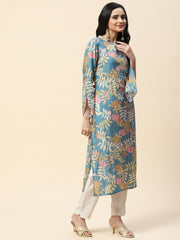 Floral Printed Muslin Kurta
