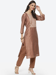 Resham Embroidered Chanderi Unstitched Suit Piece With Embroidered Dupatta