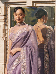 Sequin Embroidered Organza Saree