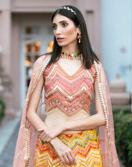 Embroidered Georgette Lehenga With Blouse And Net Dupatta