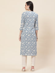 Printed Cotton Kurta With Pants