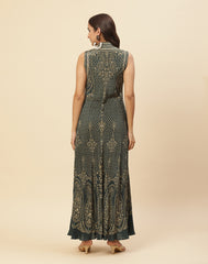 Digital Printed Crepe Gown