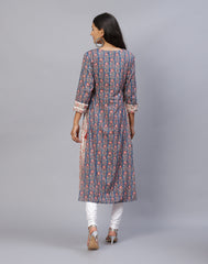 Floral Print Cotton Kurti