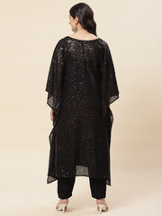 Sequin Embroidered Georgette Kurta With Pants