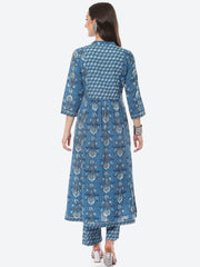 Floral Printed Cotton Kurta With Pant
