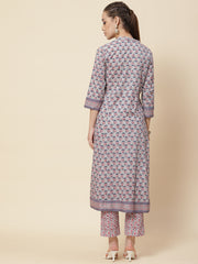 Floral Printed Cotton Kurta With Pants