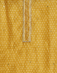 Bandhani Printed Chanderi Unstitched Suit Piece With Dupatta