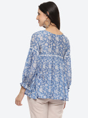 Floral Printed Muslin Kurti