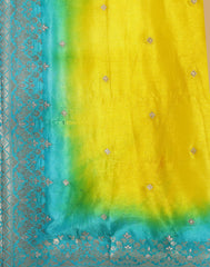 Embroidered Art Handloom Dupion Suit Piece With Banarasi Dupatta