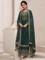 Embroidered Velvet Unstitched Suit Piece With Dupatta