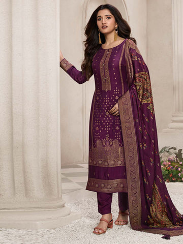 Woven Spun Unstitched Suit Piece With Dupatta