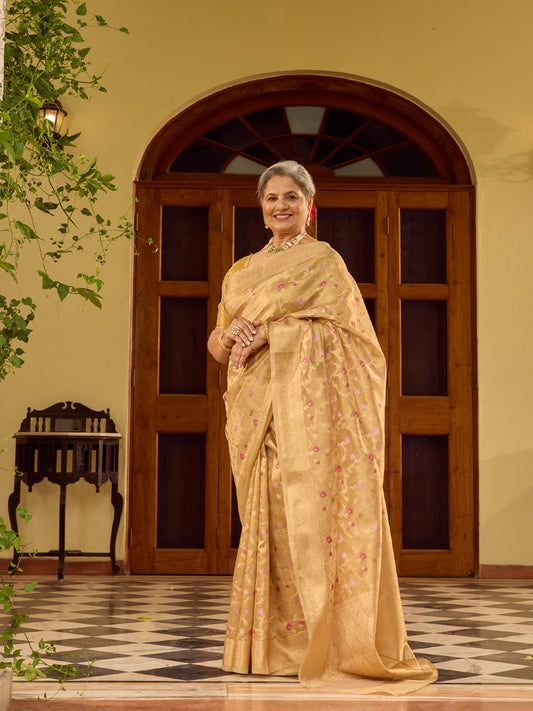 Zari Jaal Woven Tissue Saree