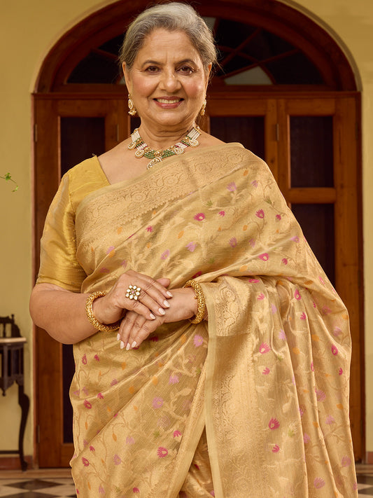 Zari Jaal Woven Tissue Saree