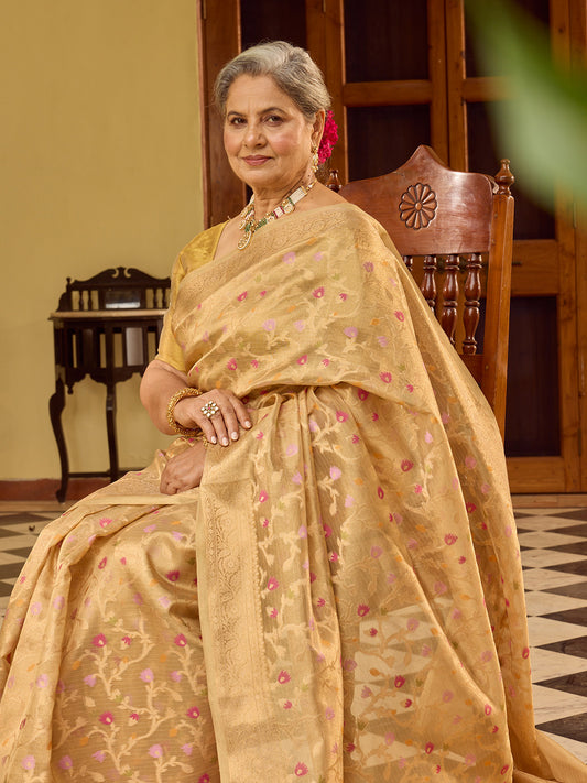 Zari Jaal Woven Tissue Saree