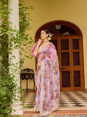Sequin Embroidery Organza Saree