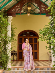 Sequin Embroidery Organza Saree