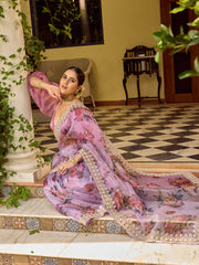 Sequin Embroidery Organza Saree